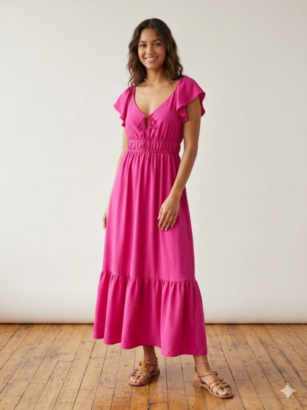 Nine West magenta pink maxi dress, size S